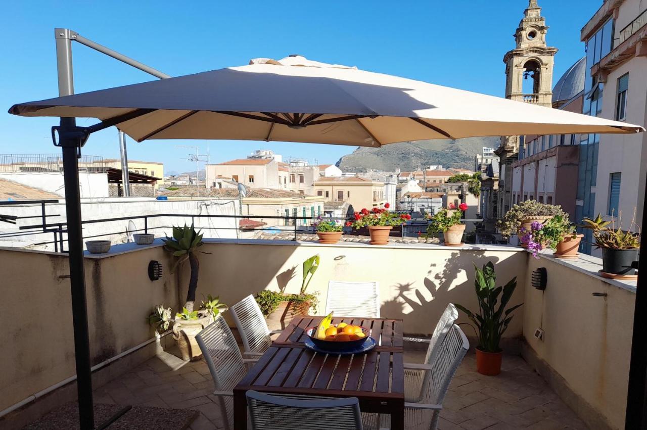 Terrace With View Attic In Old Town Ballarhome Palermo Eksteriør bilde